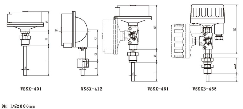WSSX工業雙金屬溫度計（電接點型螺紋式）_http://m.siteall.cn_雙金屬溫度計_第3張