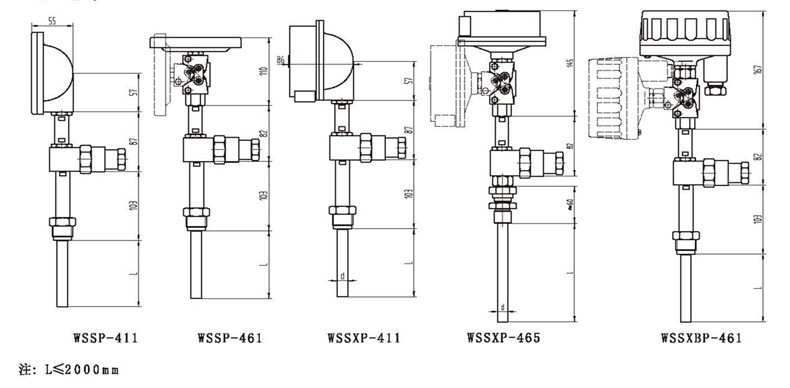 WSSX工業雙金屬溫度計（一體化型螺紋式）_http://m.siteall.cn_雙金屬溫度計_第3張