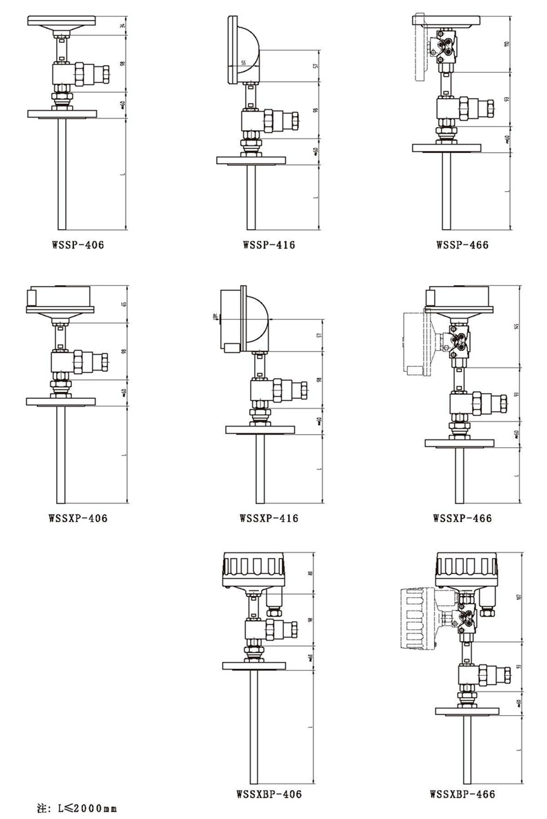 WSSX工業雙金屬溫度計（一體化型法蘭式）_http://m.siteall.cn_雙金屬溫度計_第3張